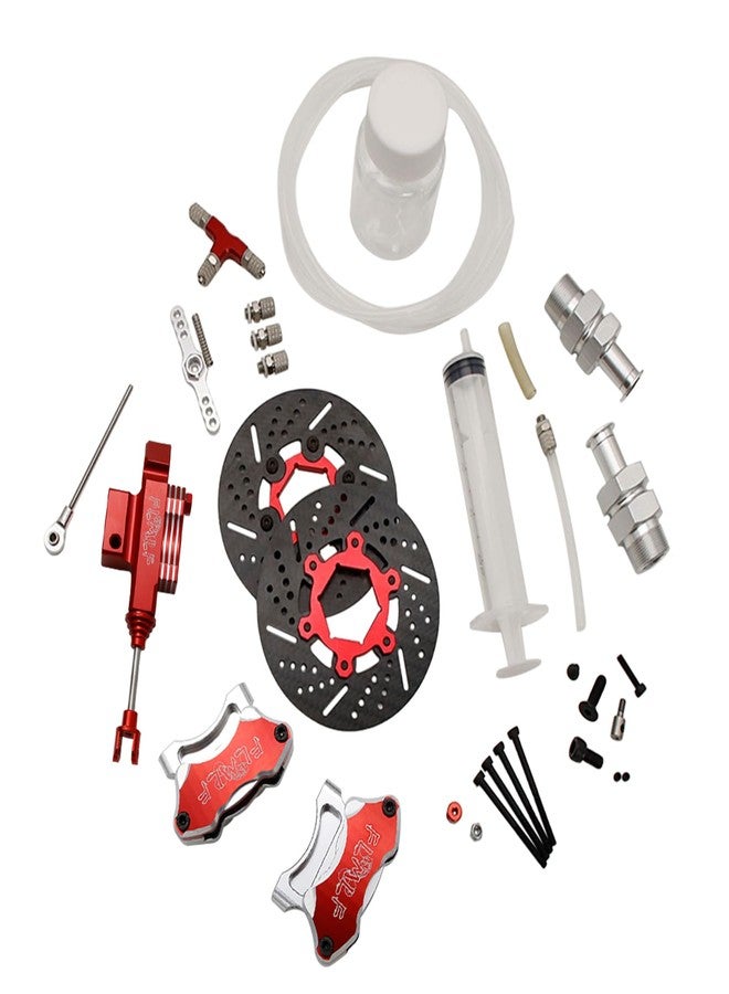 FLMLF Front Wheel Hydraulic Brake System Kit with Metal Calipers and Disc for 1/5 Hpi Rovan Km Baja 5b Ss 5t 5sc RC Car Parts - Image 4